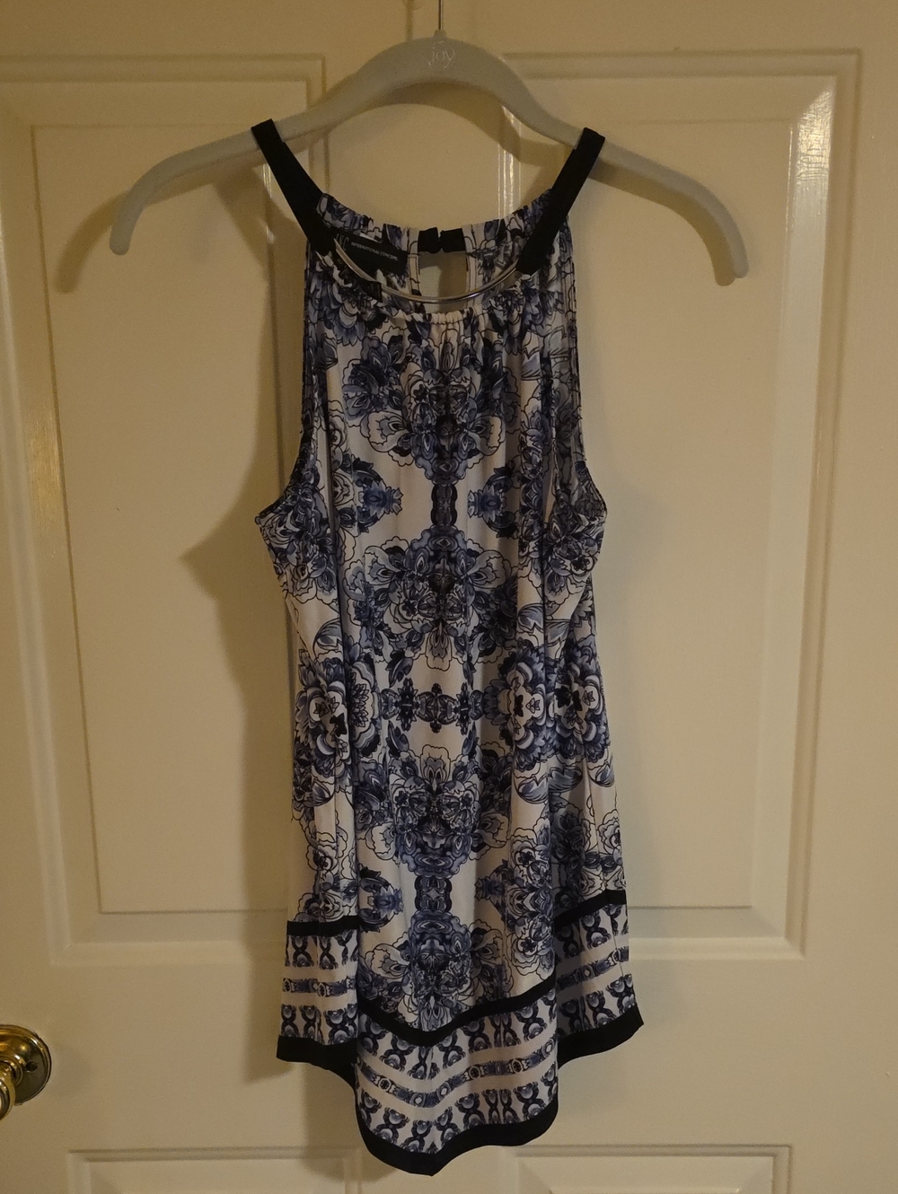 INC International Concepts Blue and White Printed Camisole